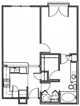 Small 1 Bedroom Small 1 Bedroom Floor Plan 1