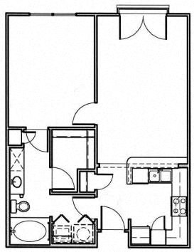 Standard 1 Bedroom Standard 1 Bedroom Floor Plan 2