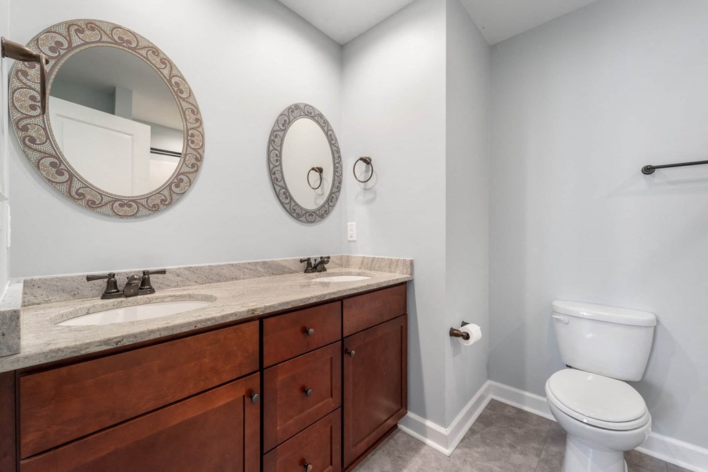 a bathroom with a sink and a toilet and a mirror