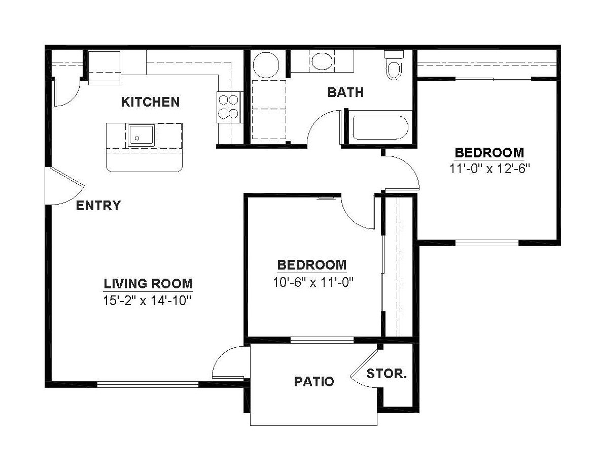 Two Bedroom-One Bathroom