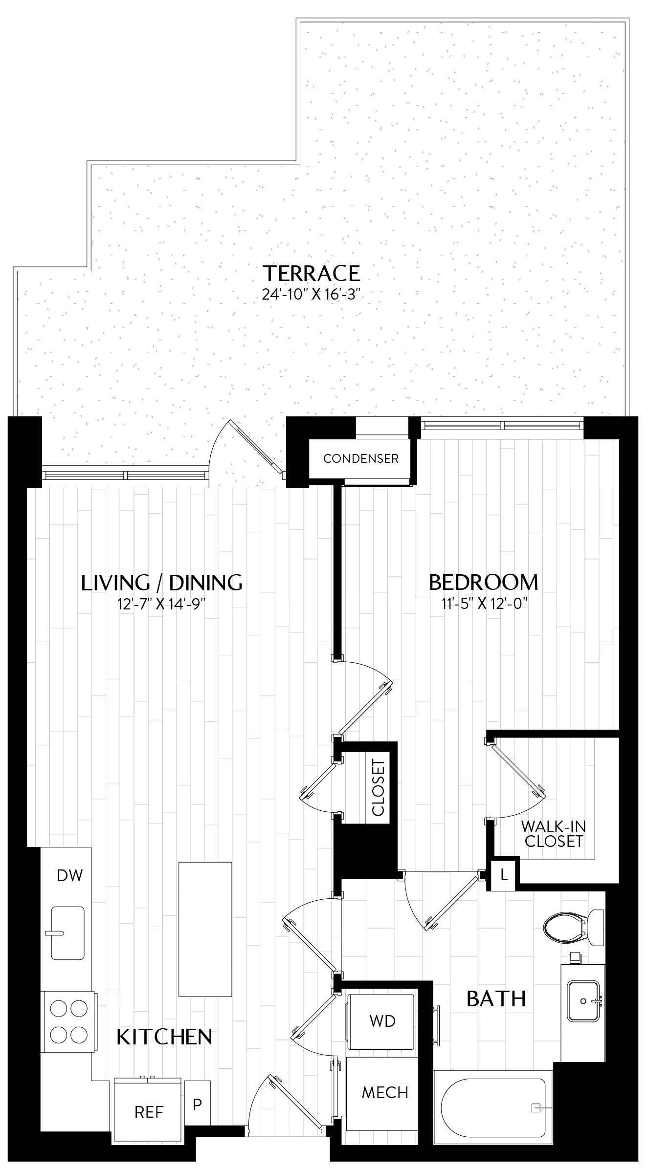 1 Bed/1 Bath- A2M4b