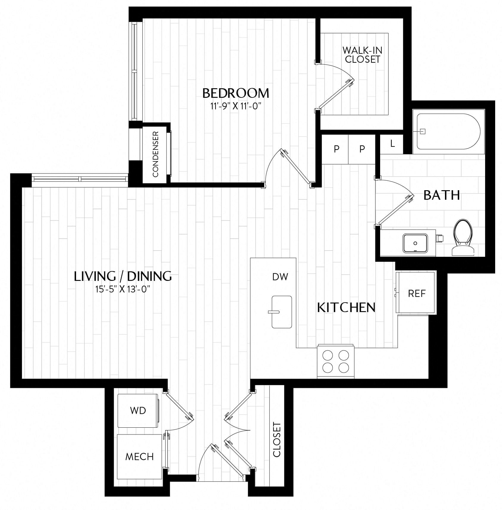 1 Bed/1 Bath-A3