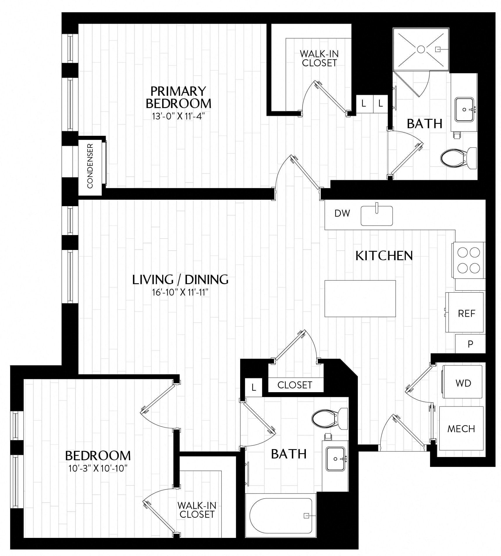 2 Bed/2 Bath-B1