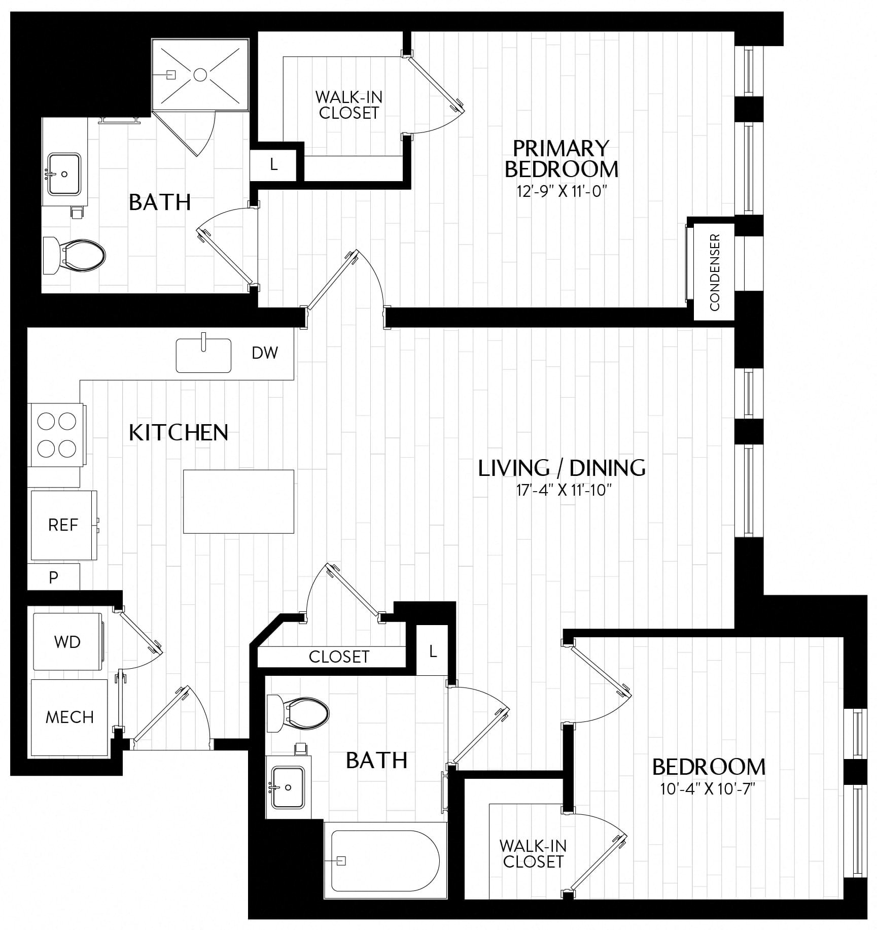 2 Bed/2 Bath-B1M2