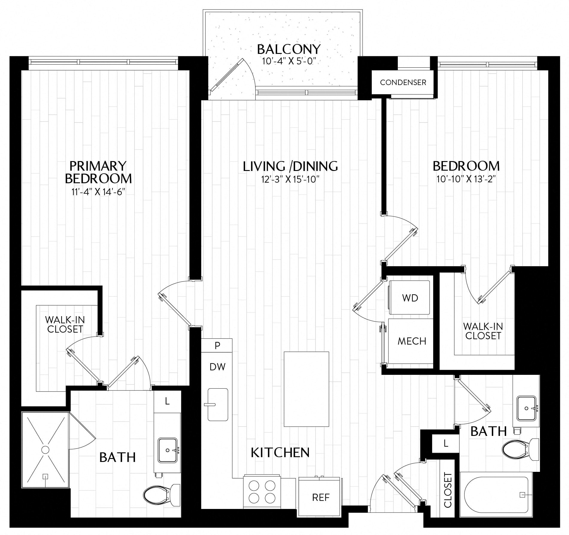 2 Bed/2 Bath-B2M1