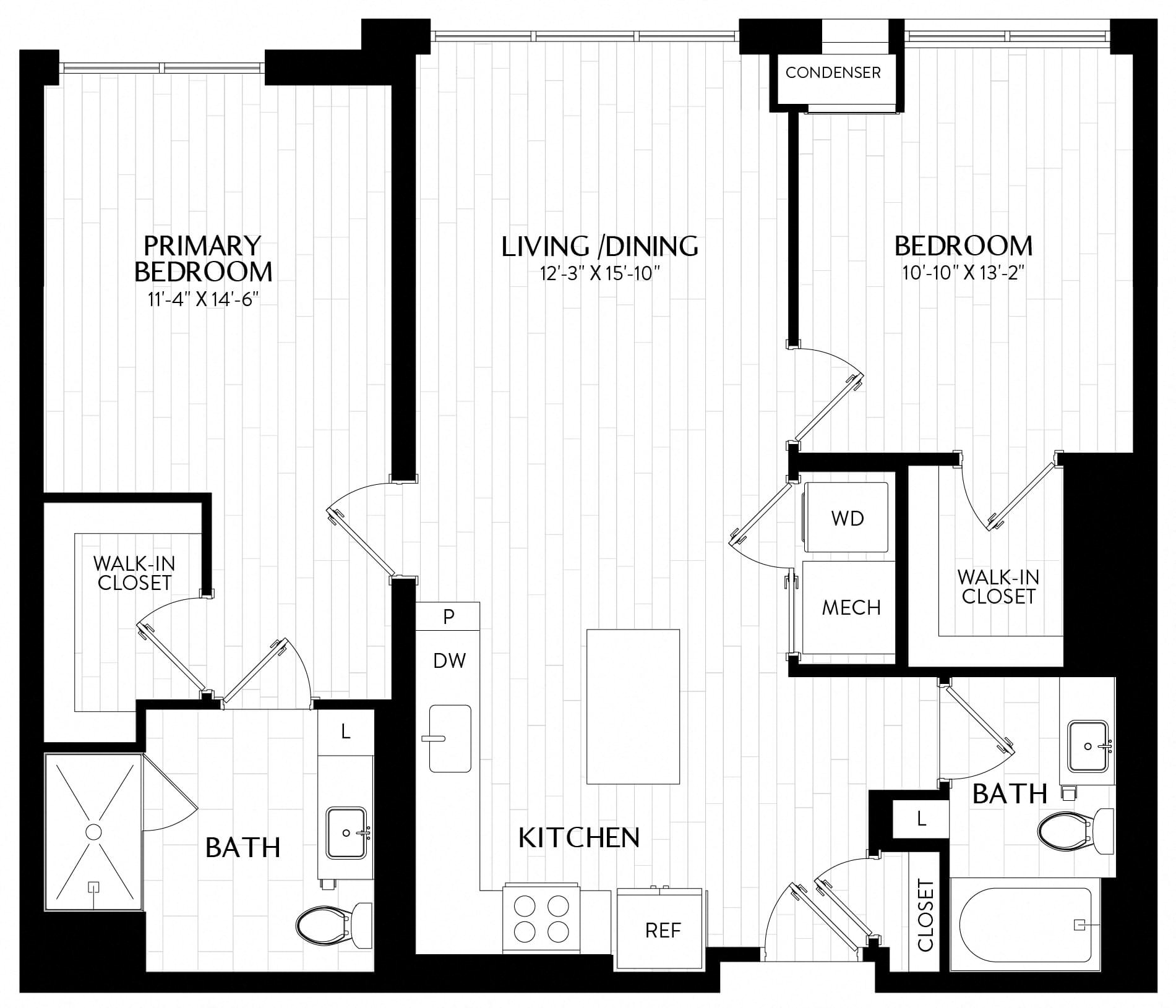 2 Bed/2 Bath-B2M2