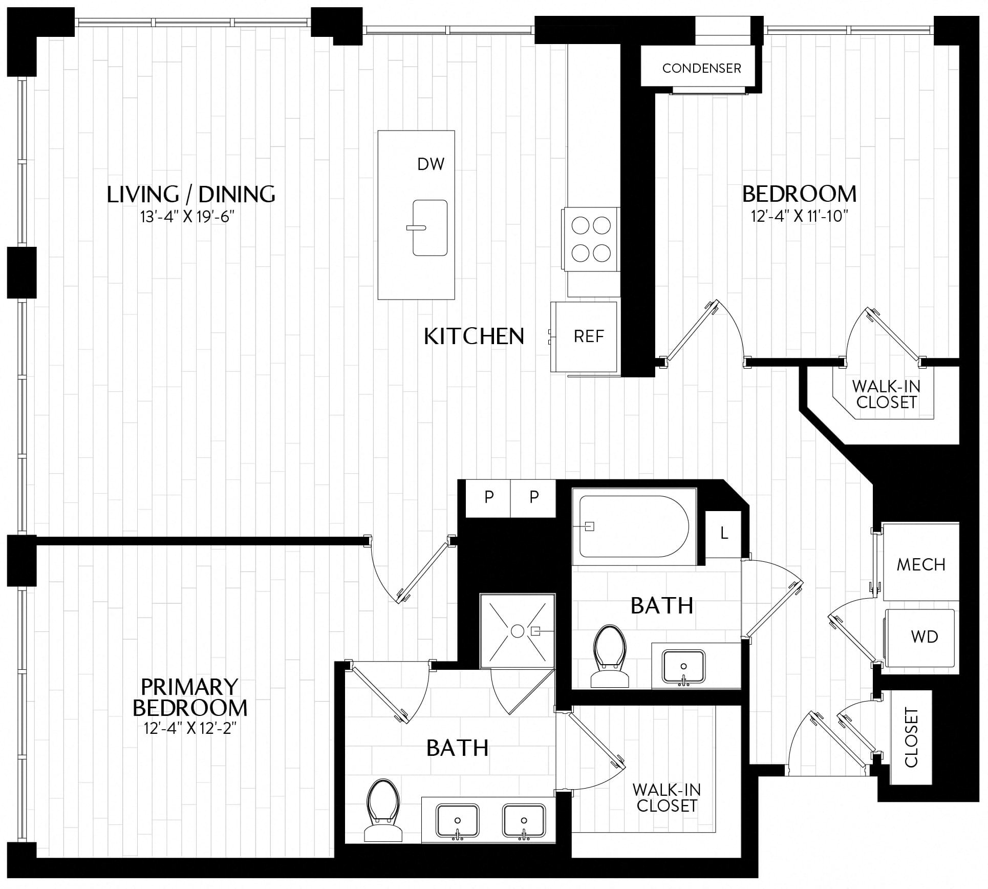 2 Bed/ 2 Bath-B6M2