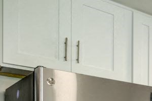 Renovated kitchen with ample space and natural lighting