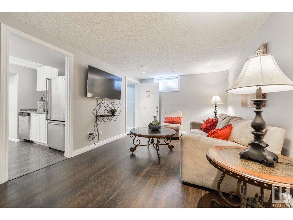a living room with a couch and a table