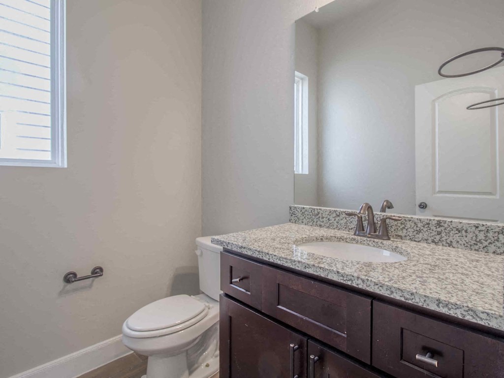 a bathroom with a sink and a toilet and a mirror