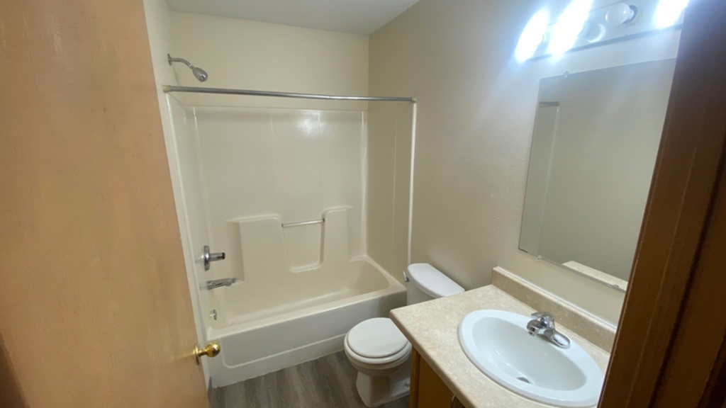 a bathroom with a shower and a sink and a toilet
