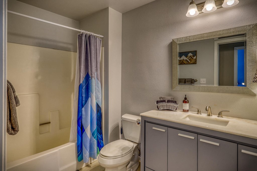 a bathroom with a shower and a sink and a toilet