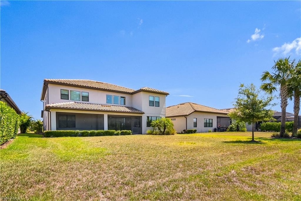a house with a yard in front of it