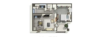 Jackson 1X1 floor plan