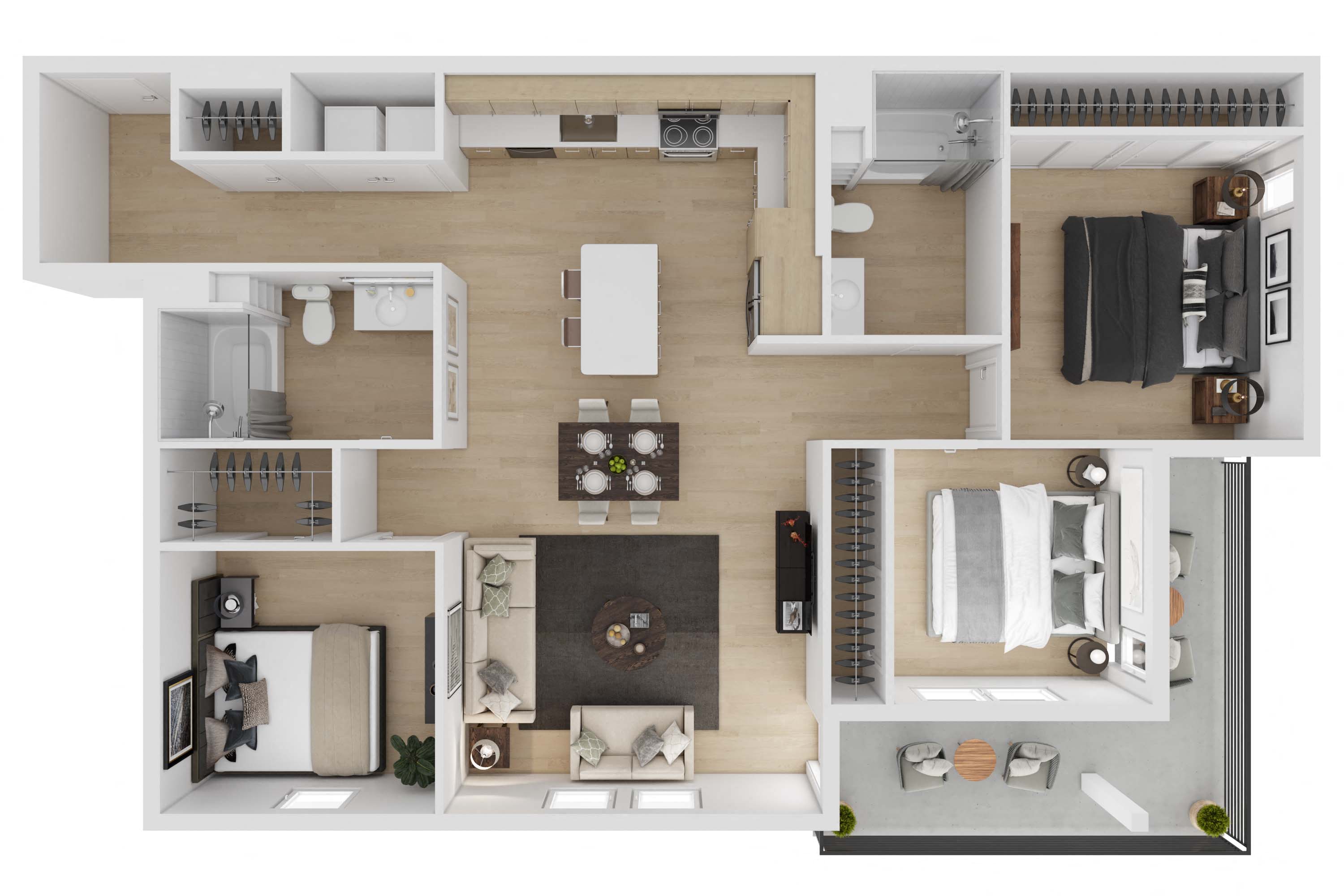 3 bedroom 2 bathroom