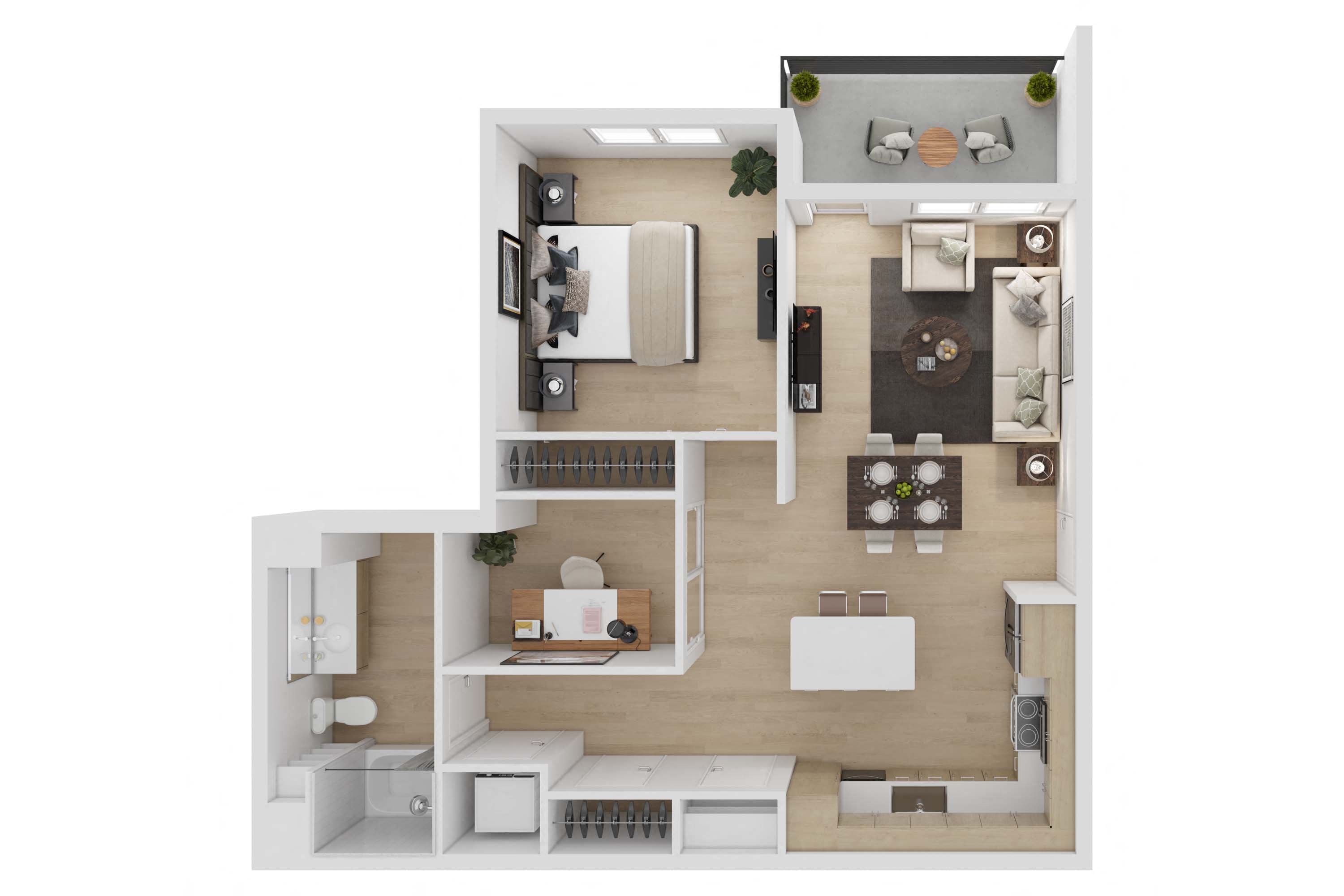 1 bedroom 1 bathroom with a Den