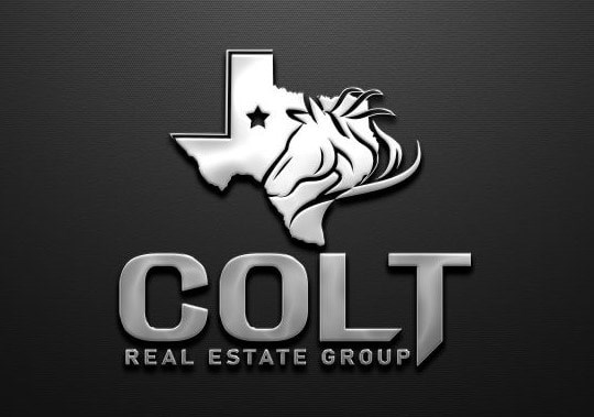 A logo for a real estate group named COLT featuring a stylized horse head.