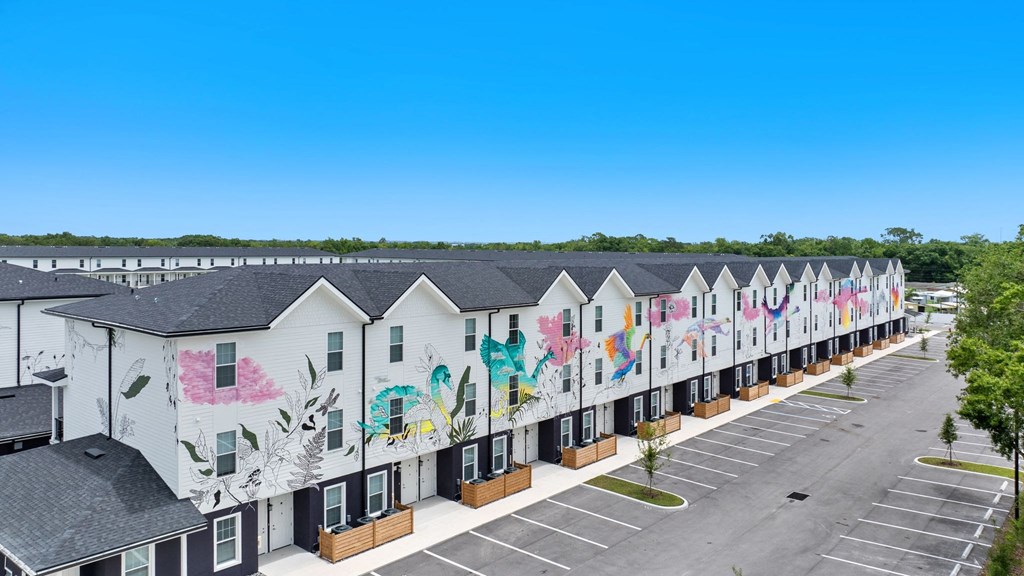 a building with a mural on the side of it