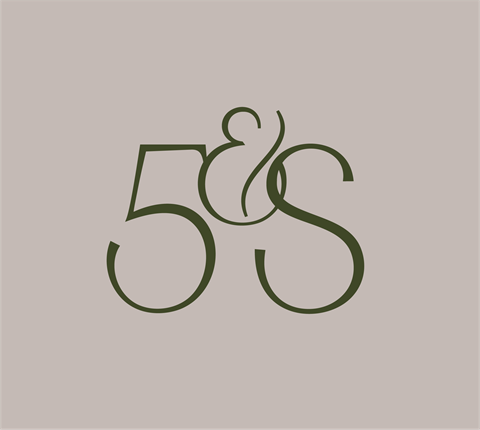 a logo for the 50s on a pink background