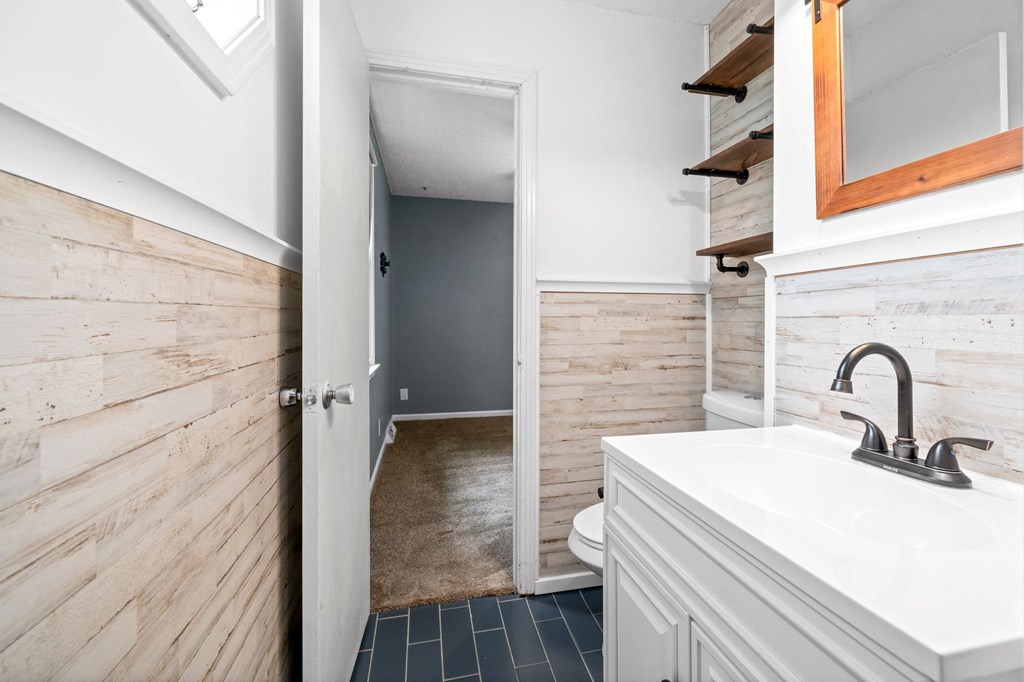 a bathroom with a sink and a toilet and a shower
