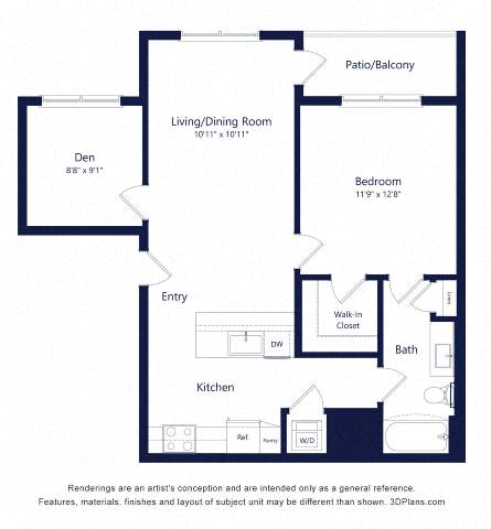 A2 Floor Plan at The Dorsey by Alta, Villa Rica, 30180