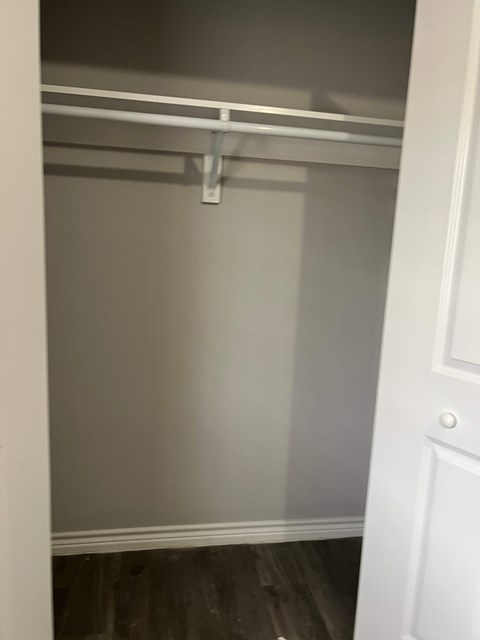 the closet in the master bedroom is empty