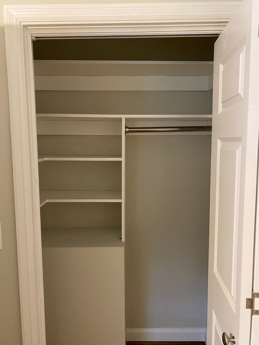 the closet is empty and ready to be remodeled