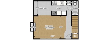 2 Bedroom 1 1/2 Bath Townhome first floor 980 Sq. Ft at Huntington Hills Townhomes, Integrity Realty, Stow, OH, 44224