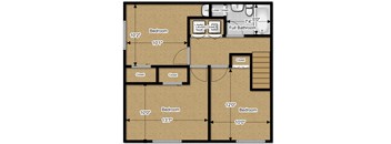 3 bedroom 2nd floor at Huntington Hills Townhomes, Integrity Realty, Stow, 44224