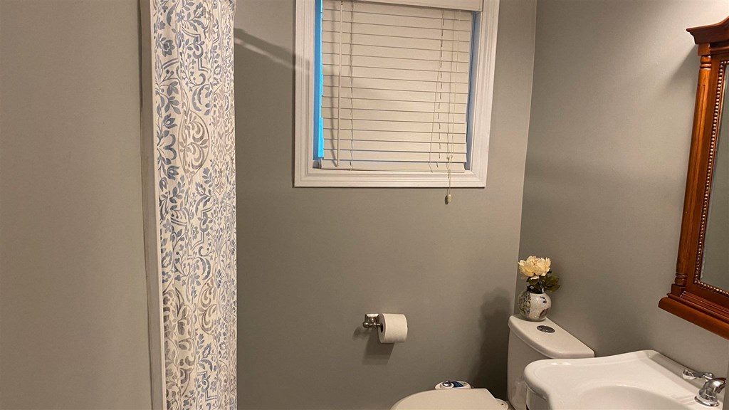 a bathroom with a toilet and a sink and a window