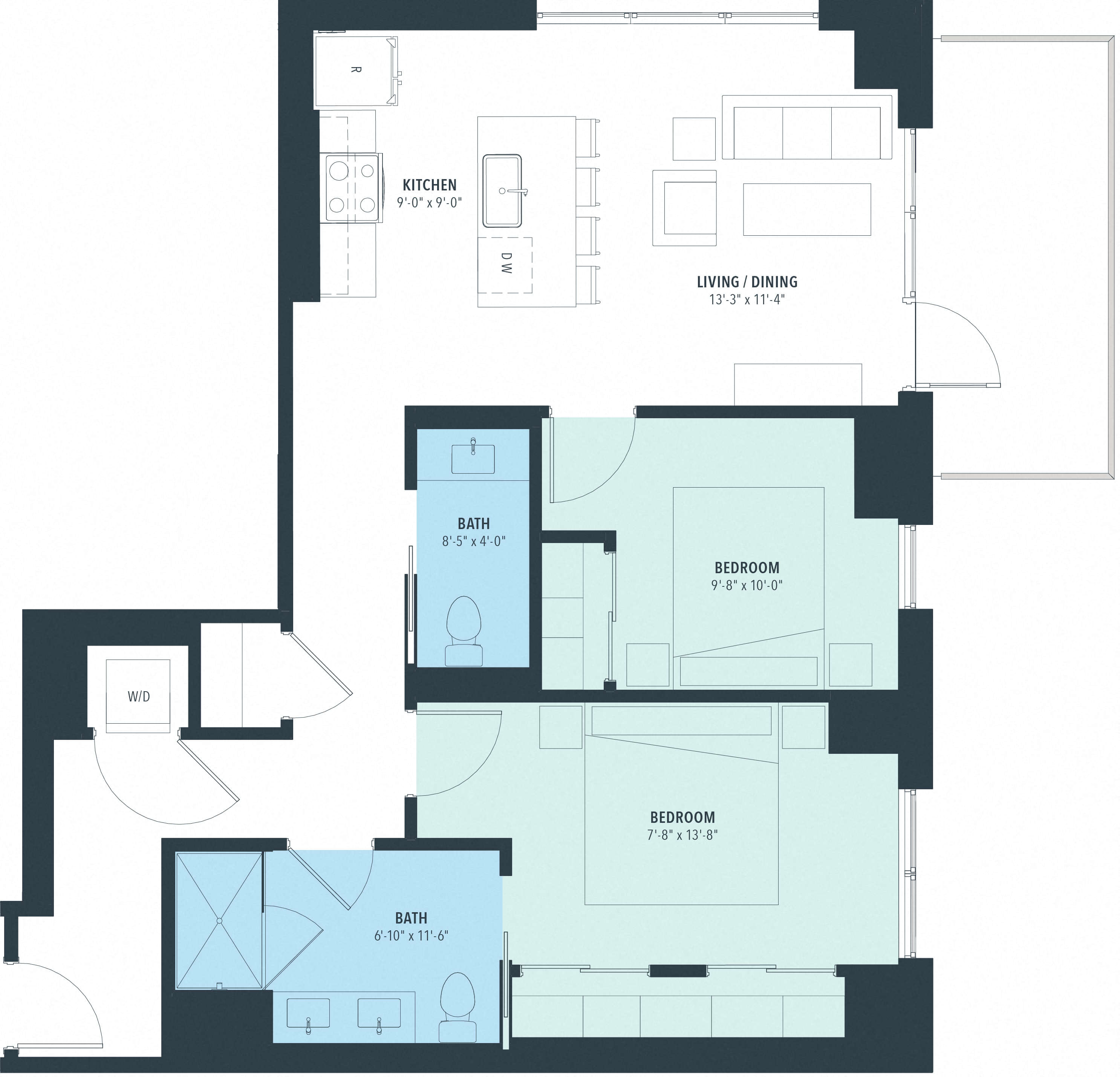 2 Bed/2 Bath-b20a