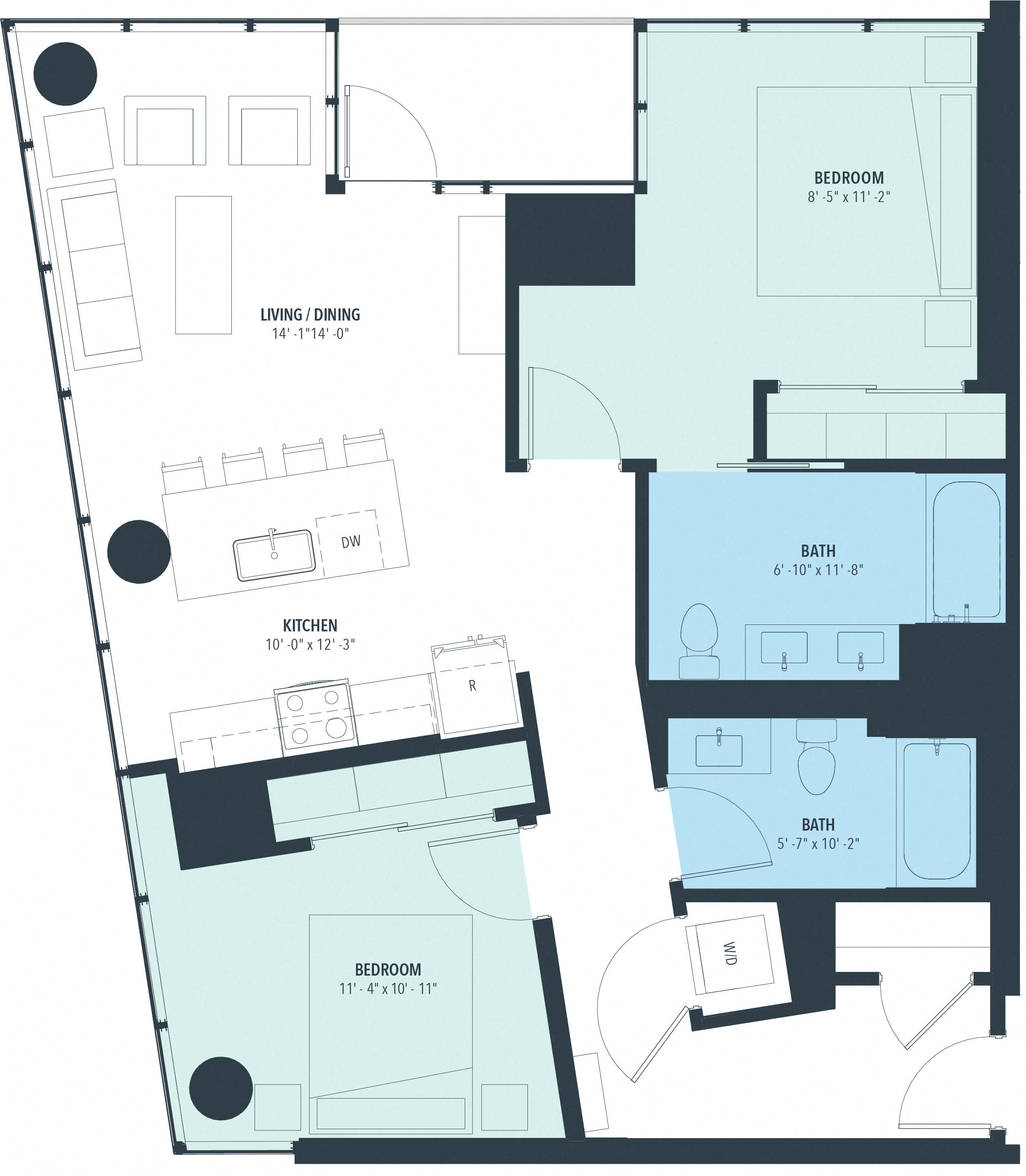 2 Bed/2 Bath-b20b