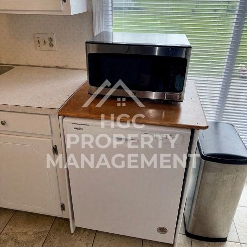 a microwave sitting on top of a kitchen counter