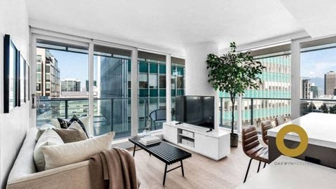 a living room with a couch and a television