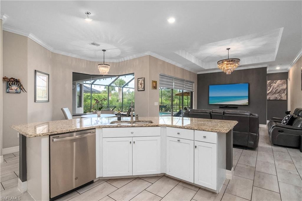 a kitchen with a sink and a counter top