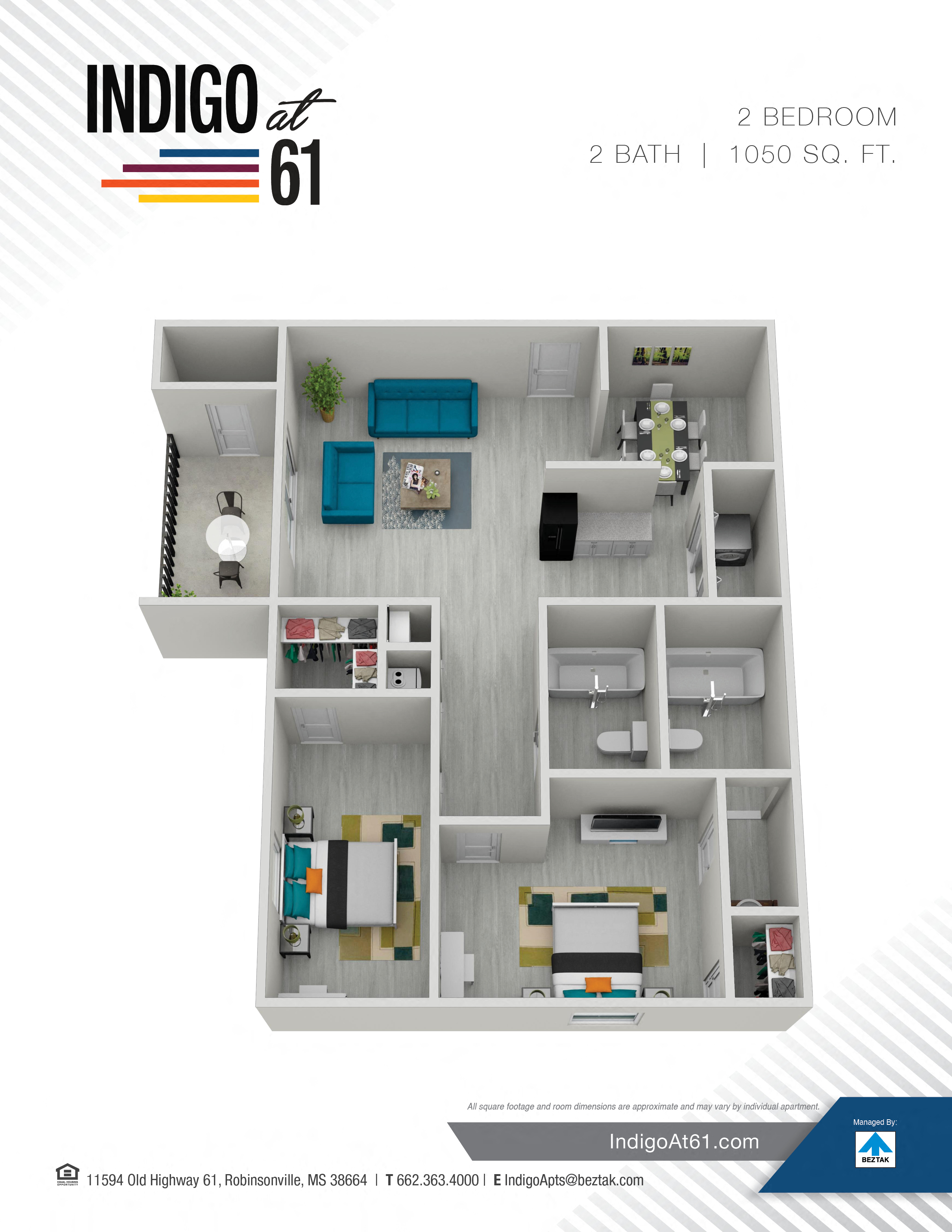 Renovated 2 Bedroom 2 Bath