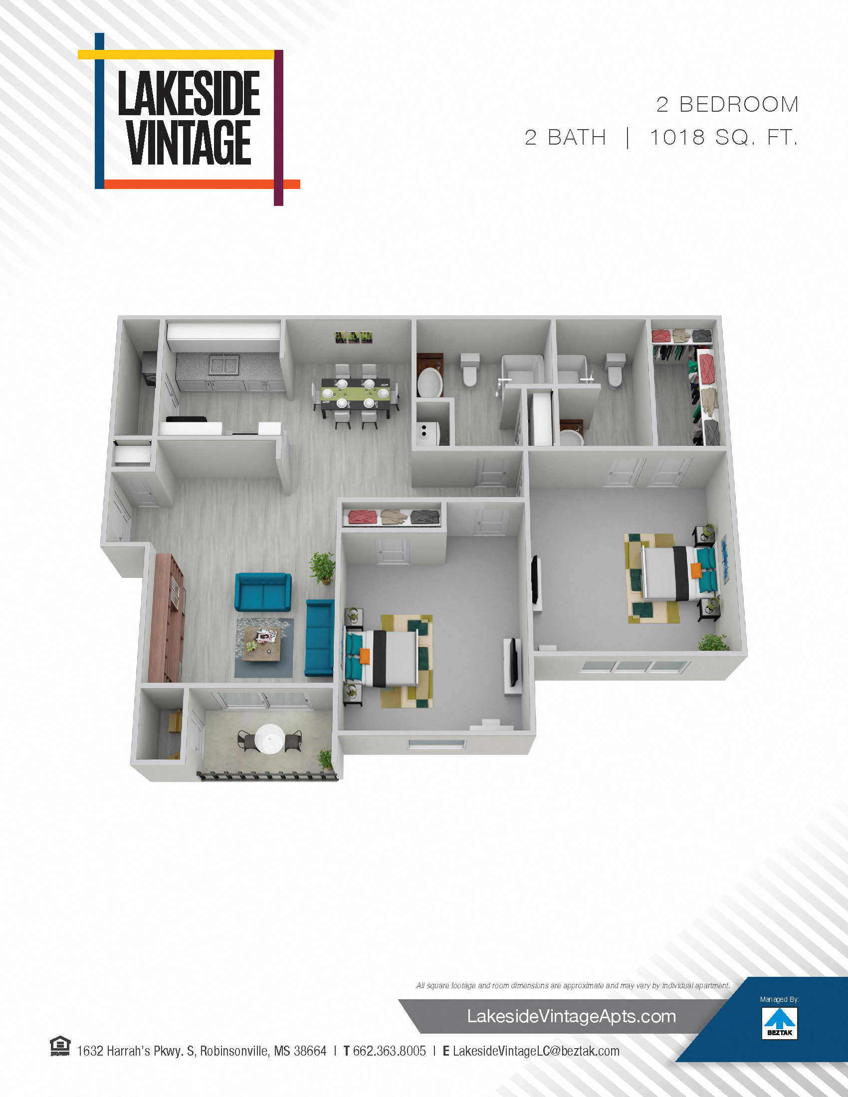 Renovated 2 Bedroom 2 Bath