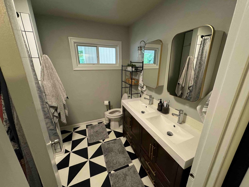 a bathroom with a sink and a toilet