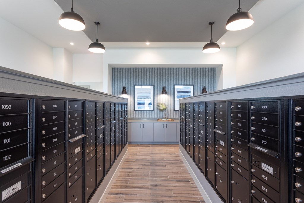 the vaulted ceilings in the dressing room are lined with hundreds of storage cabinets