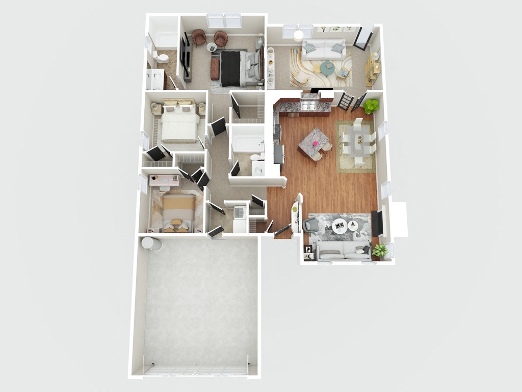 a floor plan of a house with a bedroom and a living room