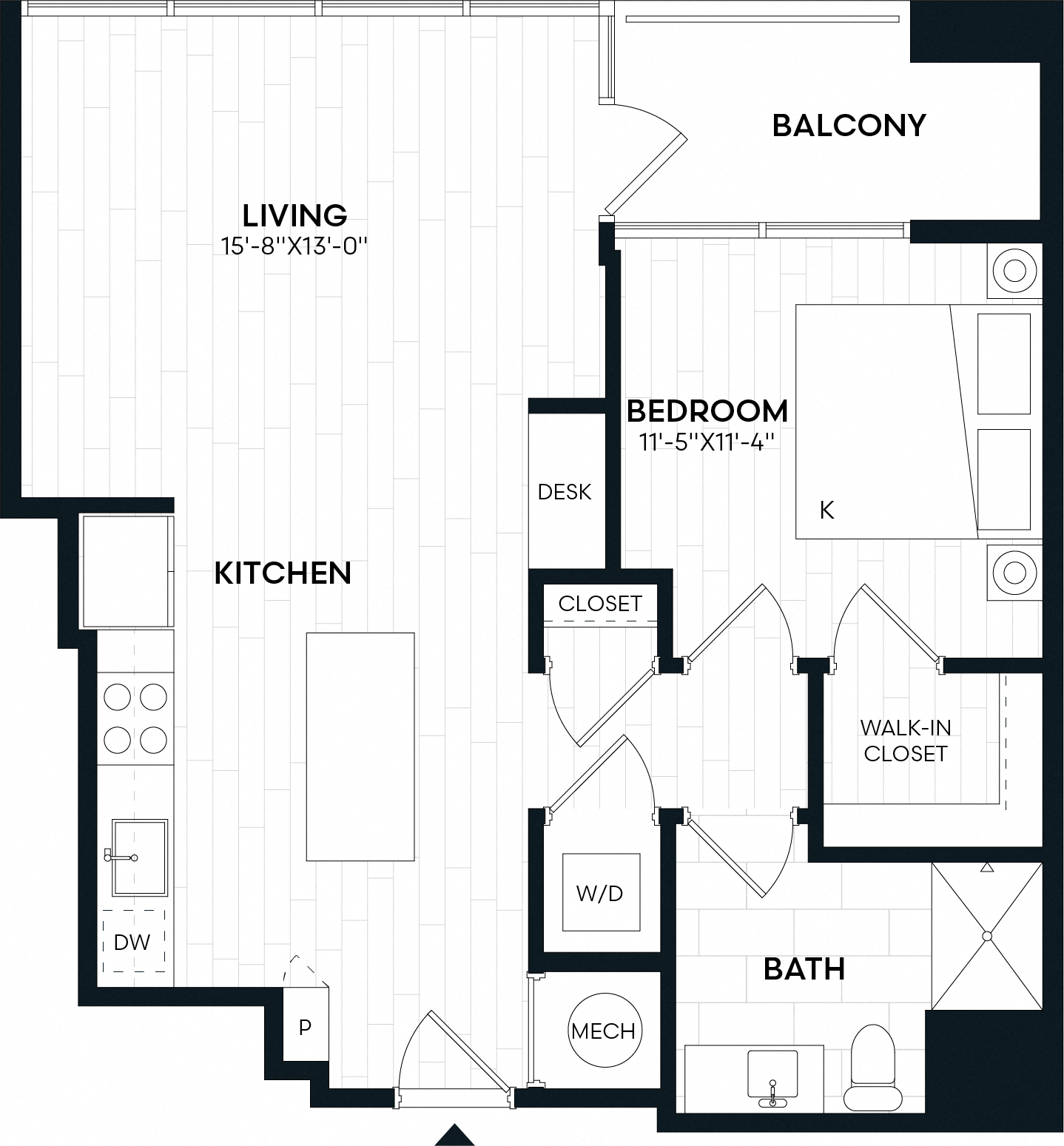 1 Bed/1 Bath-1J2