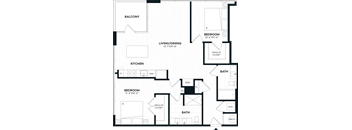 2 Bed/2 Bath-2B