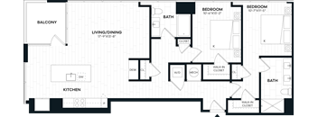2 Bed/2 Bath-2D