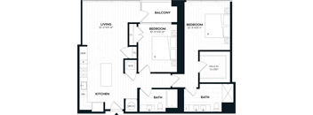 2 Bed/2 Bath-2M