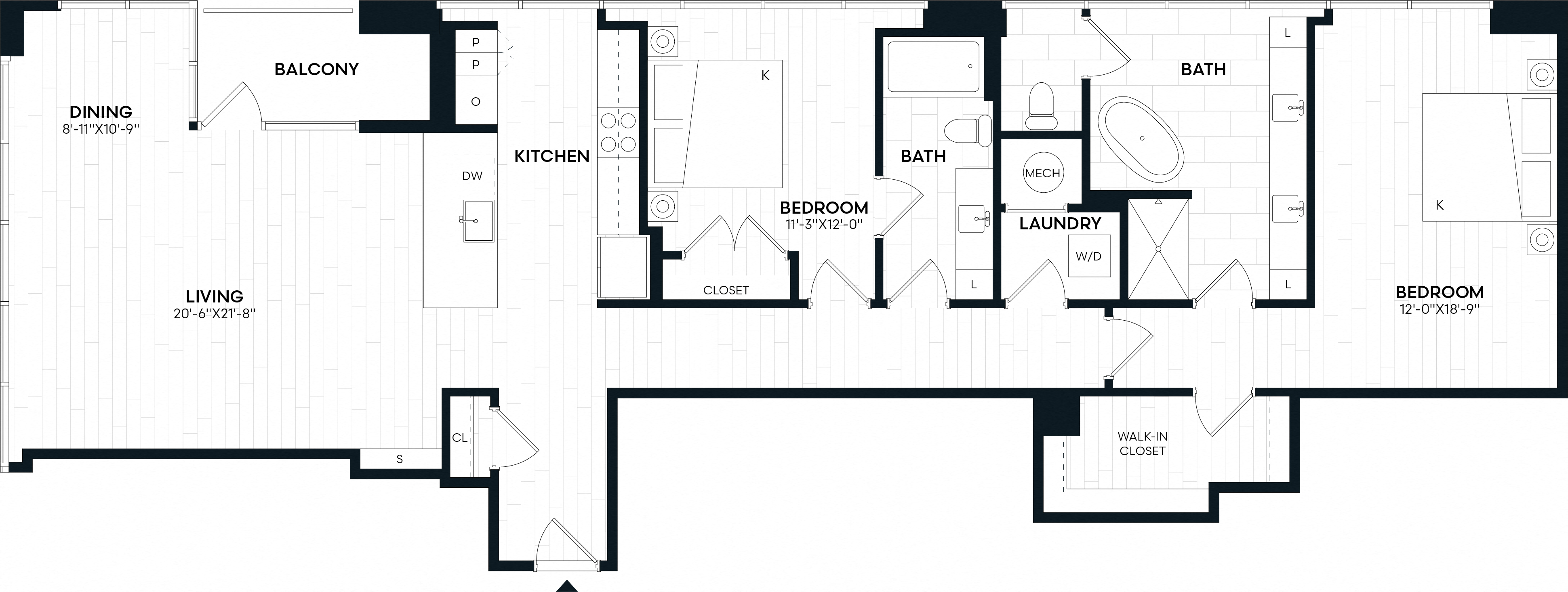 2 Bed/2 Bath-2W