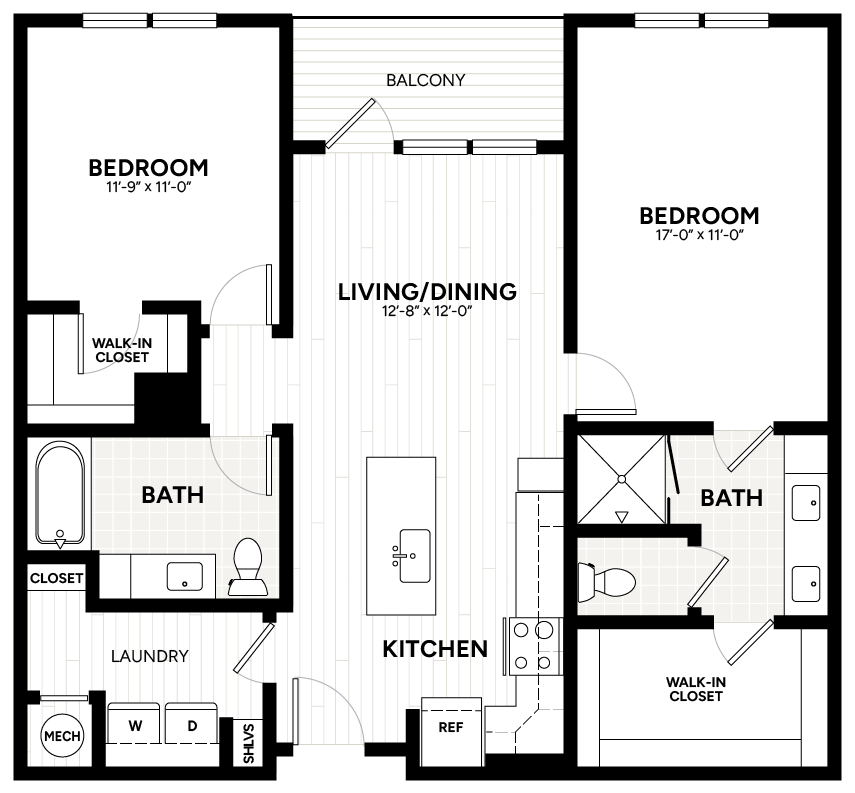 2 Bed/2 Bath-B1