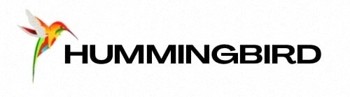 the logo for hummingbird is shown on a white background