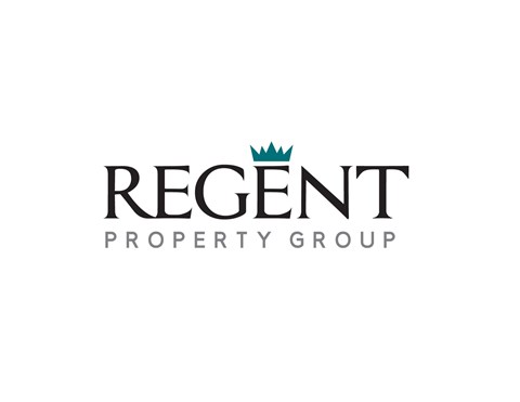 a logo for regain property group with a crown on top