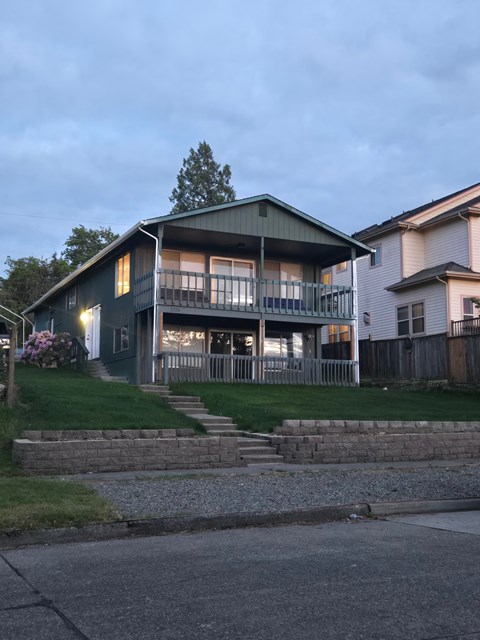 our house in the evening