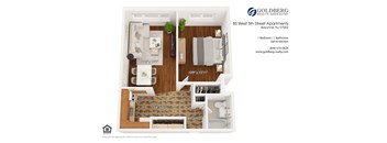 One Bedroom with Open Kitchen